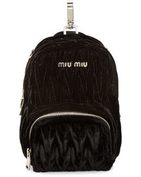 Miu Miu Black Velvet Matelass Backpack