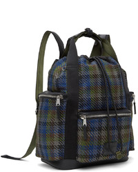 Paul Smith Blue Green Woven Check Backpack