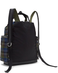Paul Smith Blue Green Woven Check Backpack