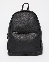 Pieces Classic Black Backpack With Front Zip Pocket