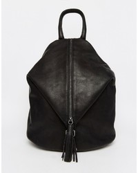 Asos Collection Front Zip Backpack With Dog Clip And Tassel