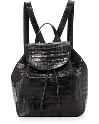 Nancy Gonzalez Crocodile Drawstring Backpack Black Matte