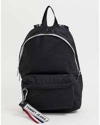 Tommy Jeans Detachable Logo Tassel Backpack In Black