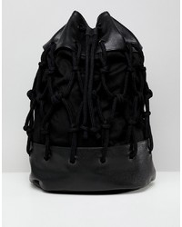 ASOS DESIGN Duffle Backpack In Black With Rope Design