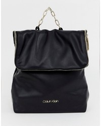 Calvin Klein Fold Over Backpack With Chain Detail