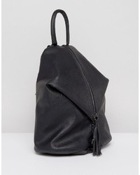 Asos Front Zip Backpack With Dog Clip And Tassel