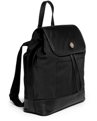 Nobrand Leather Trim Nylon Backpack