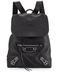 Balenciaga Metallic Edge Nickel Goatskin Backpack Black
