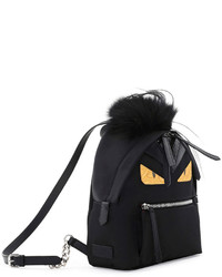 Fendi Mini Monster Mohawk Backpack Black
