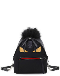 Fendi Mini Monster Mohawk Backpack Black