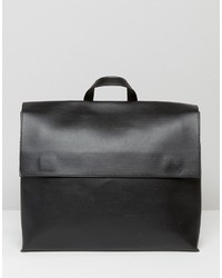 Pieces Minimal Black Backpack With Black Fastening Detail