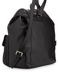 Prada Soft Calf Double Pocket Backpack Black