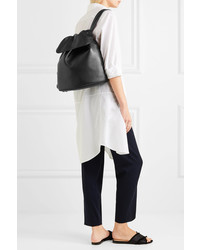 The Row Textured Leather Backpack Black
