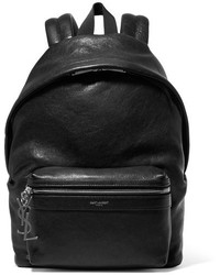 Saint Laurent Textured Leather Backpack Black
