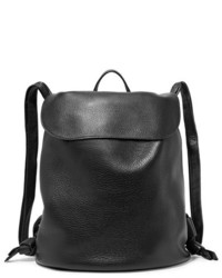 The Row Textured Leather Backpack Black