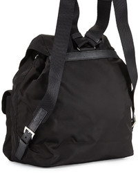 Prada Vela Large Two Pocket Backpack Black