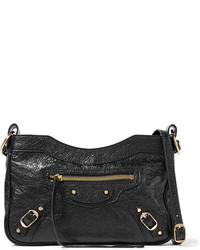 Balenciaga Classic Hip Arena Textured Leather Shoulder Bag Black