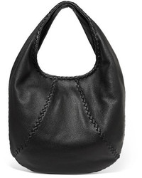 Bottega Veneta Hobo Large Textured Leather Shoulder Bag Black