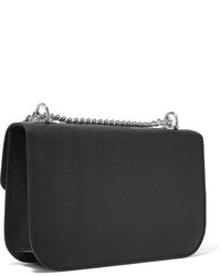 Alexander McQueen Insignia Textured Leather Shoulder Bag Black