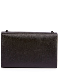 Saint Laurent Kate Monogram Grain Leather Medium Chain Bag Black