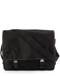 Prada Large Nylon Messenger Bag Black
