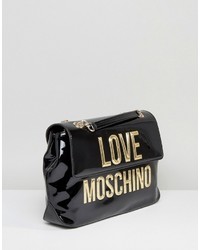 Love Moschino Logo Patent Shoulder Bag