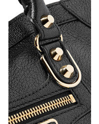 Balenciaga Metallic Edge City Small Textured Leather Shoulder Bag Black