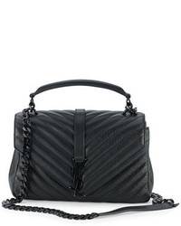 Saint Laurent Monogram Medium College Shoulder Bag Black