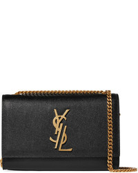 Saint Laurent Monogramme Kate Small Textured Leather Shoulder Bag Black