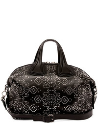 Givenchy Nightingale Studded Carpet Pattern Satchel Bag Black