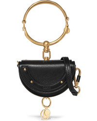 Chloé Nile Mini Textured Leather Shoulder Bag Black