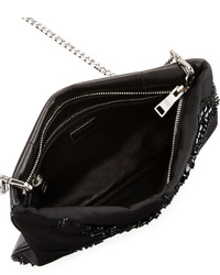 Prada Nylon Beaded Chain Shoulder Bag Black