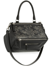 Givenchy Pandora Carpet Pattern Studded Shoulder Bag Black