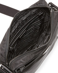Prada Small Nylon Messenger Bag Black