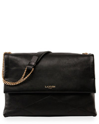 Lanvin Sugar Medium Lambskin Shoulder Bag Black