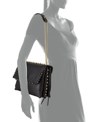 Lanvin Sugar Studded Shoulder Bag Black