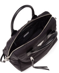 Prada Tesutto Bomber Satchel Bag With Strap Black