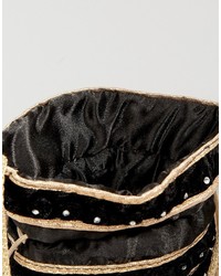 Reclaimed Vintage Velvet Beaded Pouch Bag