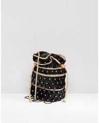 Reclaimed Vintage Velvet Beaded Pouch Bag