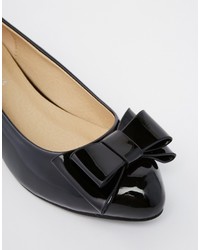 Glamorous Black Patent Ballerina Bow Shoes