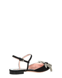 Rochas 10mm Jeweled Satin Pointed Flats