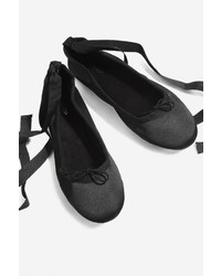 Topshop Violet Satin Ballet Shoes