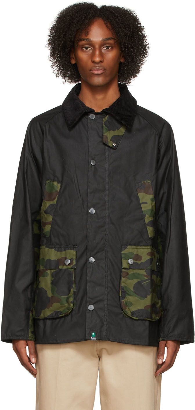 BAPE Barbour Edition Camo Bedale Wax Jacket, $855 | SSENSE | Lookastic