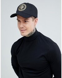 ASOS DESIGN Baseball Cap In Black With Embroidered Detail