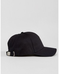 Asos Baseball Cap In Black With Fries Embroidery