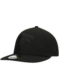 New Era Black Atlanta Falcons Black On Black Low Profile 59fifty Ii Fitted Hat