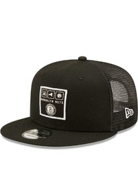 New Era Black Brooklyn Nets Localized Trucker 9fifty Snapback Hat At Nordstrom