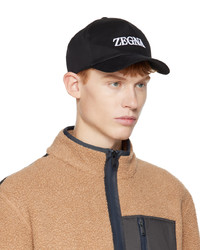 Zegna Black Embroidered Cap