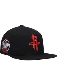 Mitchell & Ness Black Houston Rockets Custom Patch Snapback Hat At Nordstrom