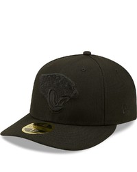 New Era Black Jacksonville Jaguars Black On Black Low Profile 59fifty Ii Fitted Hat